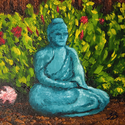 Blue Buddha Oil on Canvas