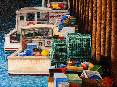 Lobster Boats Oil on Canvas